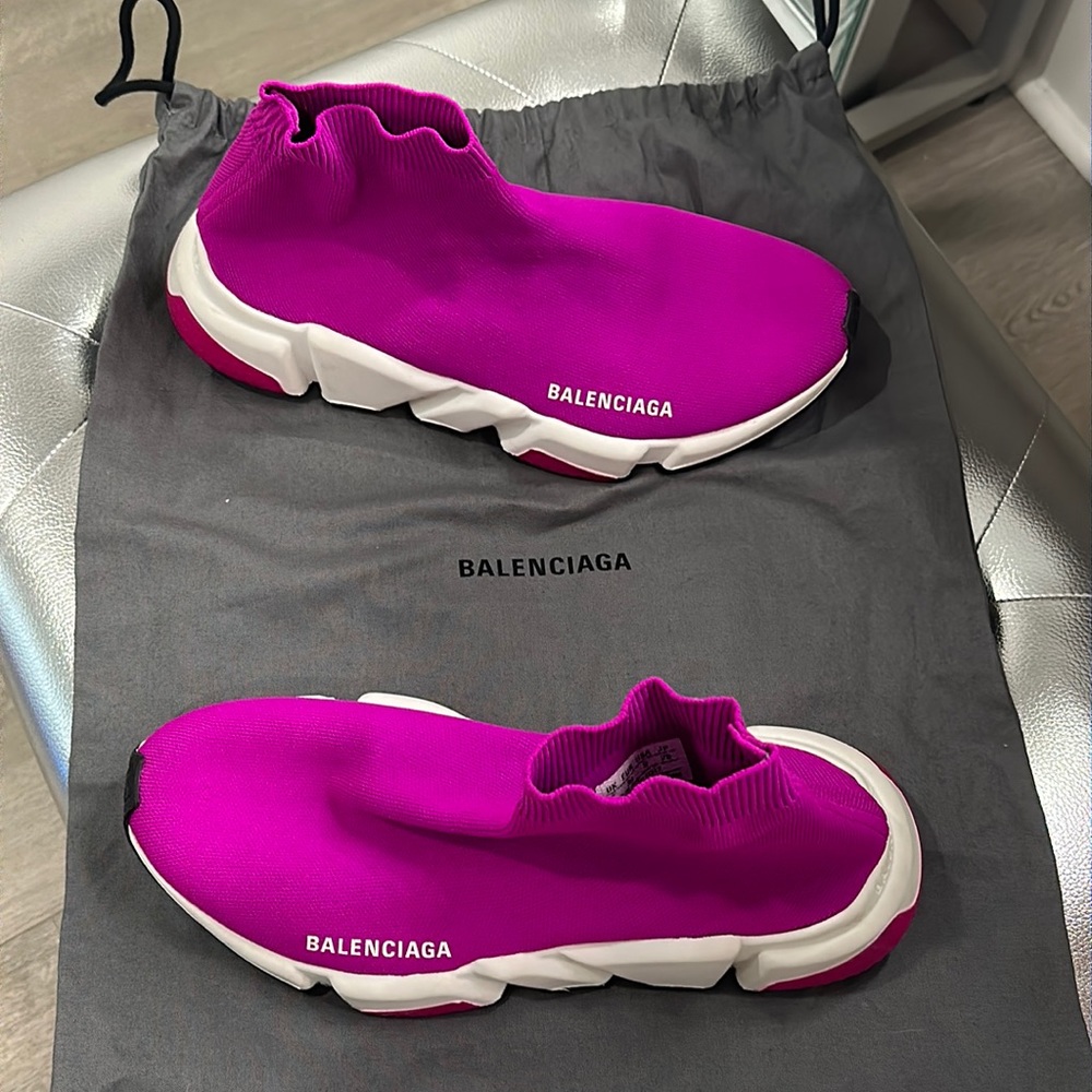 Balenciaga- Pink Speed Knit Chunky Sneakers-Size 9/39EU